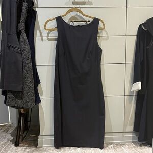 Theory Black Wool Midi Dress